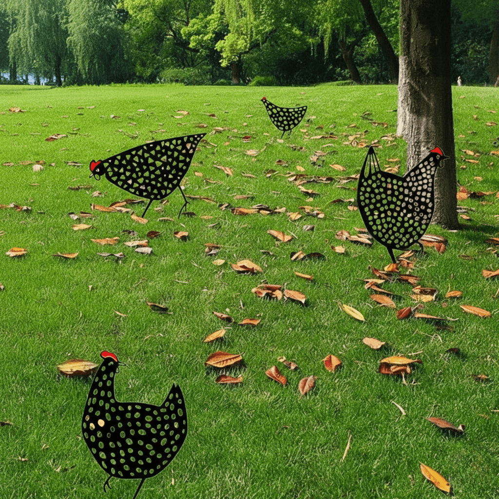 Galvona – Vintage-Metall-Huhn Gartenskulptur mit wetterfester, langlebiger Oberfläche