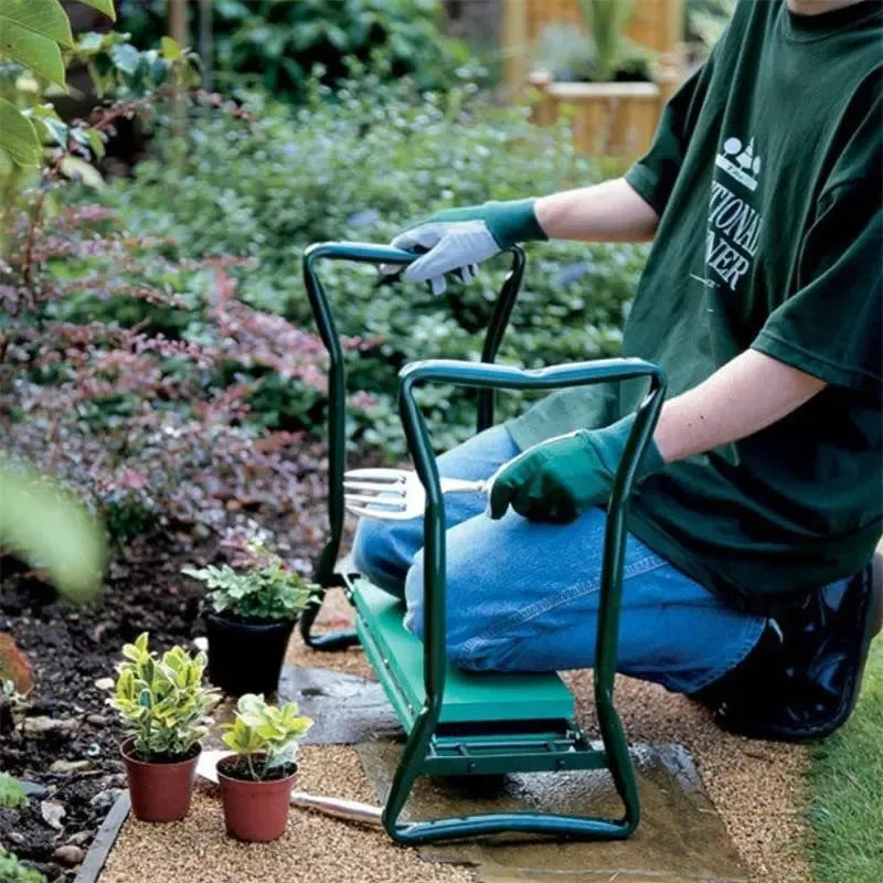 Garten-Kniebank mit Werkzeugtasche – Bequemer Outdoor-Gartenstuhl für Gartenarbeit und Pflege
