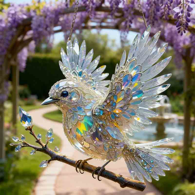 Blauer Vogel Acrylanhänger – Wunderschöne Fenster- & Gartendeko für Wohnräume und Feste